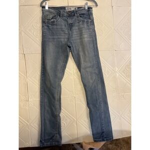 Cultura Slim Fit Light Wash Denim Jeans Size 16 Blue Embroidered Pockets